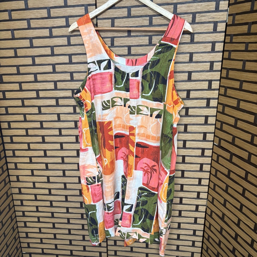 Nicole Miller Linen Blend Dress Size XL
